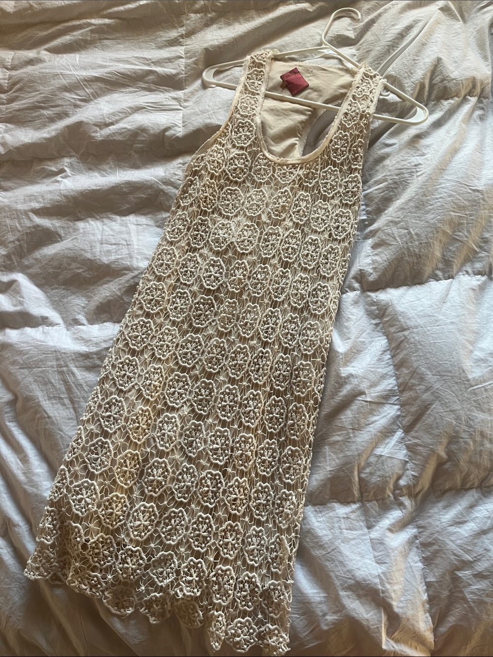 Cream Crochet Tank Dress - Sleeveless Summer Dress